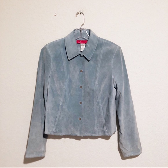 Anne Klein Jackets & Blazers - Powder Blue Suede Jacket!